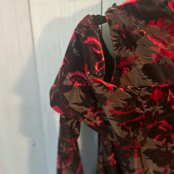 Donna Karan Velvet Long Sleeve Blouse/Shoulder Cut-out, Size Small - Picture 6 of 11